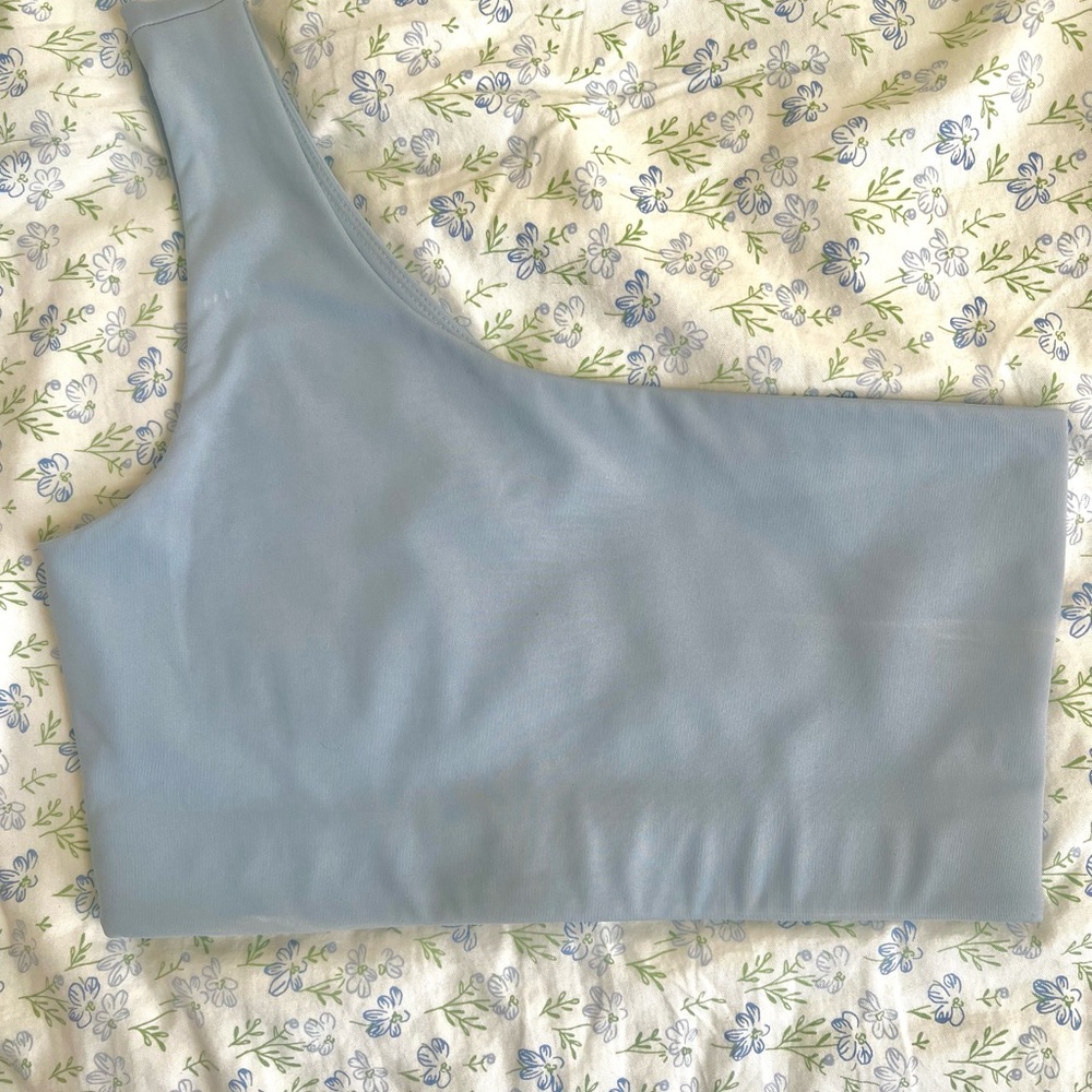 Sky Blue One-Shoulder Top